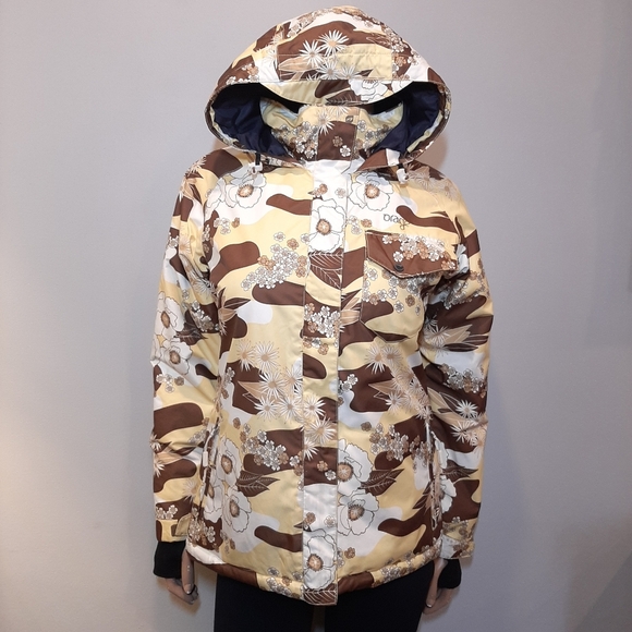 ❌SOLD❌ Camo Floral Hooded Ski Jacket Girls Youth Insulated Snowboarding Coat - Picture 6 of 15